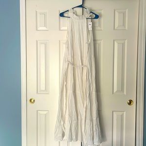 Never worn banana republic white high necked dress